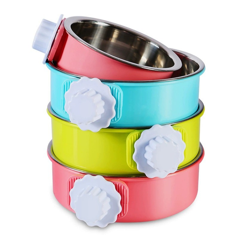 Hanging Stainless Steel Pet Feeding Bowl for Pet Cage