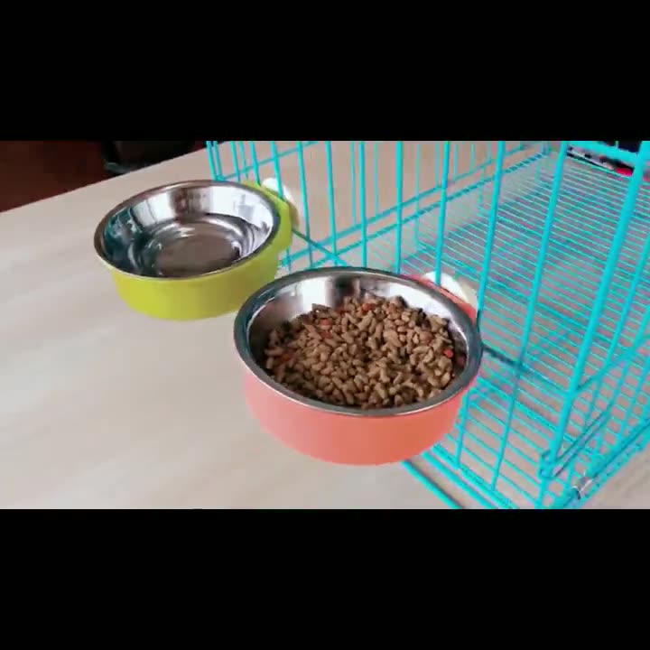 Hanging Stainless Steel Pet Feeding Bowl for Pet Cage